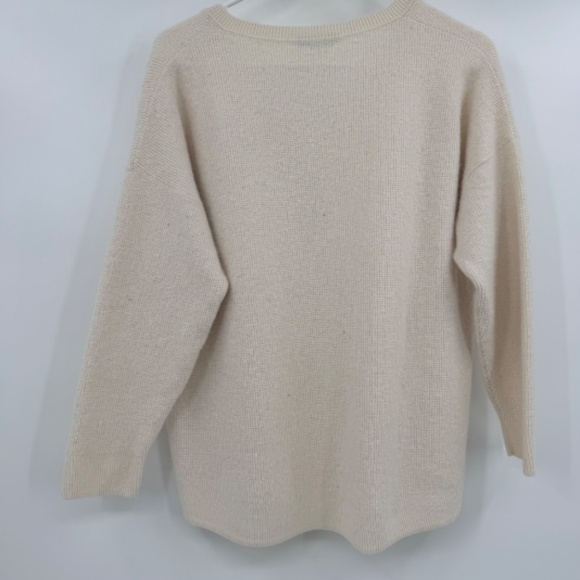 Madewell Sweater Women Large Cream V-Neck Wool Alpaca Slouchy Pullover Preppy - Picture 4 of 8